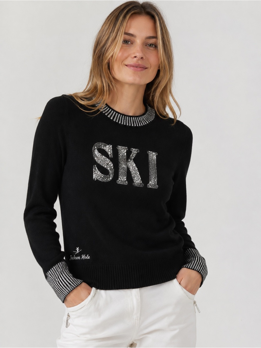 Krimson Klover Poppy Fields Apres SKI Sweater Jackson Hole XS Black